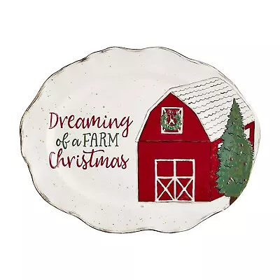 Mud Pie - Barn Christmas Platter - 40700437 • $55