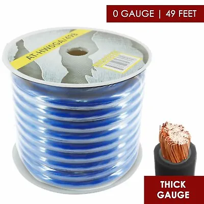 0 Gauge  Amplifier Power / Ground Wire 1/0 Ga Amp Cable 49 Feet BLUE • $63.99