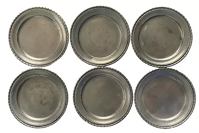 Lot-6 Vintage 4  Handgegossen German Silver Plate Coasters Small Plates Saucer • $24.99