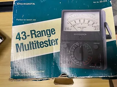 Micronta Multitester Multimeter  43 Range Volts Amps Doubler 22-214 W Leads A2 • $18.99