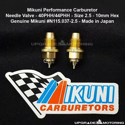 Mikuni 40PHH 44PHH Carb Needle Valve Size 2.5 Pair 10mm Hex Dat 2000 510 Solex   • $61.95