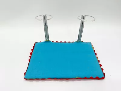 Decorated Double Stand For Madame Alexander 8  - 10  Dolls Large Base Blue Red • $25