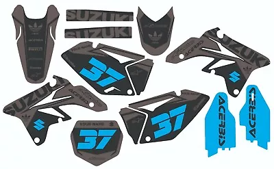 Suzuki RMZ 250 Full Graphics Kit Blue Grey Sponsors Logo Rider ID-2007 2008 2009 • $251.34