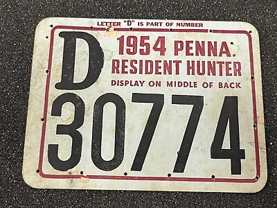 Vintage 1954 Pennsylvania Resident Hunter License • $5.99