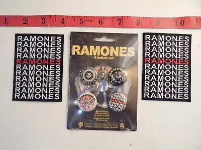 $12.99 • Buy THE RAMONES 2 Patches &1 Set Of Buttons Rare Joey Ramone, Johnny , Dee Dee  BX  