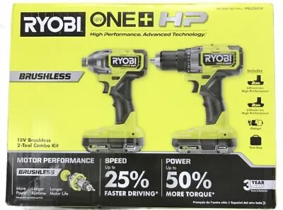 Ryobi ONE Plus HP 18V Brushless Cordless Compact 1/2  Drill And Impact Driver... • $98.99