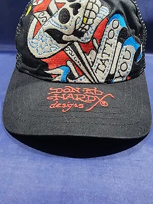 Vintage Ed Hardy Christian Audigier Hat Trucker Mesh Snapback Tattoo You Logo • $17.99