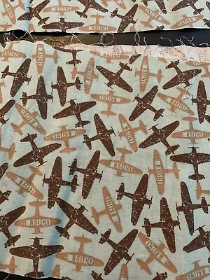 Airplane Fabric 2 Pieces 6”x44” And 7”x44”  1/3 + Yard • $6.50