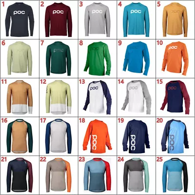 NEW Mens POC Long Sleeve Jersey Mountain Bike T-shirts Trail Bicycle Racing Top • £14.39