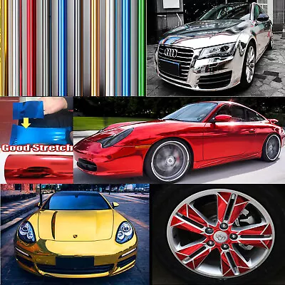 Full Roll Flexible Glossy Mirror Chrome Vinyl Foil Film Car Wrap Sticker Sheet  • £239.99