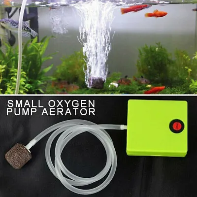 Oxygen Aerator Aquarium Air Pump Fish Tank Air Stone Battery Operated With Tube • $8.61