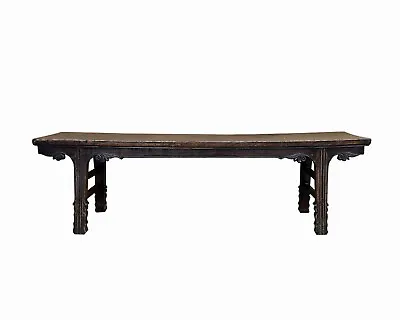 Vintage Raw Rural Village Rustic Long Wood Seating Bench Cs7720 • $1482