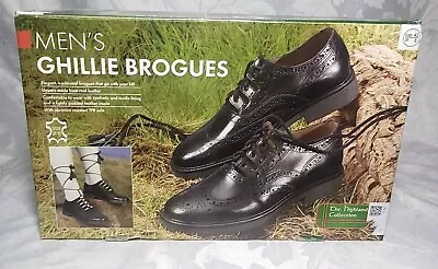 The Highland Collection Ghillie Brogues Scottish Kilt Shoes Leather Shoes UK 8 • £39.95