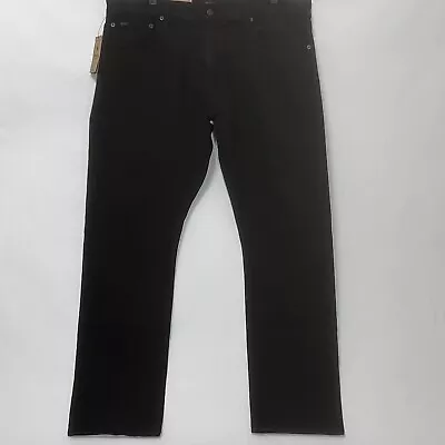 Polo Ralph Lauren Varick Slim Straight Jeans Mens 36x30 Black Leather Patch New • $59.95