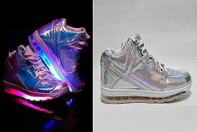 YRU Qozmo Aiire Light Up Hologram Fashion Sneakers Shoes Size US 6 • £33.35