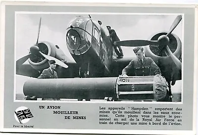 Handley Page Hampden - Royal Air Force - Loading Mines - Old Postcard • £1.50