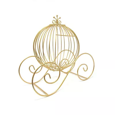 Metal Wire Pumpkin Coach 12-Inch Gold • $19.95