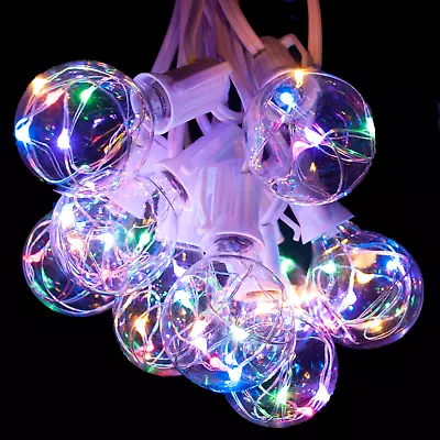 G40 Multicolor LED Fairy Outdoor Patio White Wire String Lights Party Room • $149.95