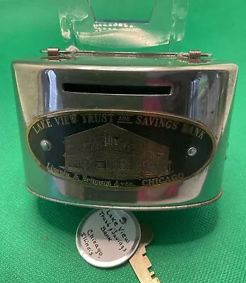 Vintage Oval Bank Lake View Trust And Savings Bank Chicago W/key • $25