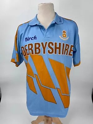 Vintage 1993 Derbyshire Hogger Sports Cricket AXA Equity League Shirt XL 42 -44  • £120