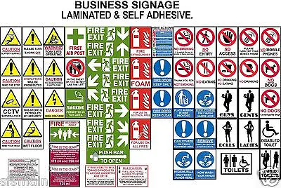 £1.75 • Buy Health Safety Signs Fire Hygiene Warning Caution Smoking Kitchens Flats Shops 