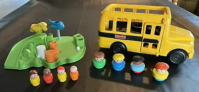 Vintage Fisher Price Little People Bus Playground And Figures Lot • $15