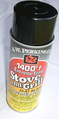 A.W. Perkins #90 Stove And Grill Paint-  1400°F ExtremeTemp - 12oz. Flat Black • $20.99