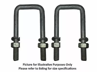 U Bolts 75mm SQUARE X 100mm Galvanised ONE PAIR Boat Trailer Spring Washers Nuts • $9