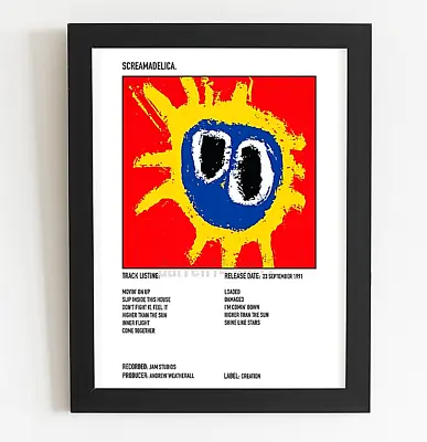 £7.99 • Buy Primal Scream Poster Screamadelica Album Art Polaroid Style Indie Poster A4,A3