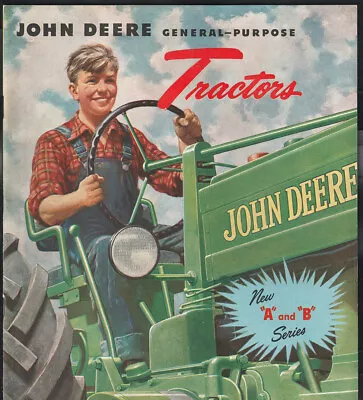 John Deere General Purpose Tractors Model A And B Dealer Sales Brochure Vintage • $30