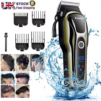 Professional Mens Hair Clippers ShaverTrimmers Machine CordlessBeard Electric • £22.98