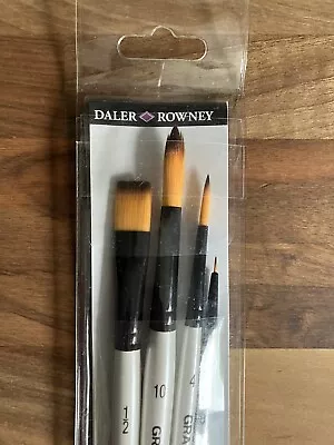 Daler Rowney Graduate All Purpose Synthetic Brush 4 Pack Set Acrylic Watercolour • £9.45