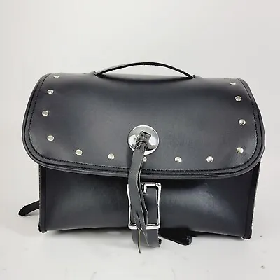 Motorcycle Deluxe Leather Bag Sissy Bar Luggage Fits Harley • $69.95