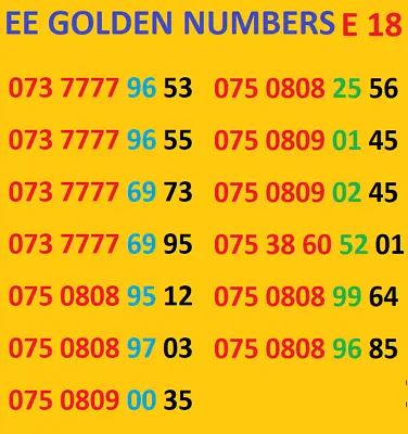 £11.99 • Buy New EE UK GOLD VIP BUSINESS EASY MOBILE PHONE NUMBER SIM CARD