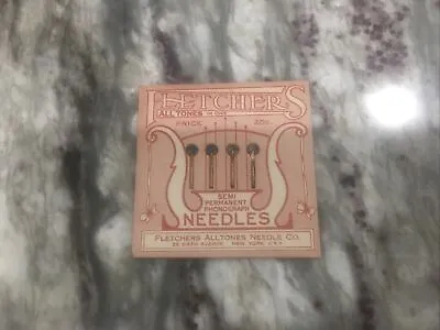 RARE Fletcher’s Alltones Tungs-Tone Phonograph Needles NOS 1920s MINT COND • $37.95
