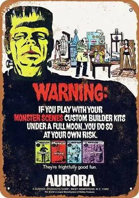 METAL SIGN Aurora Monster Scenes Model Kits 10  X 14  141WC01L • $29.99