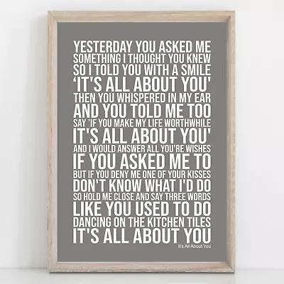 McFly It's All About You Song Lyrics Poster Print Wall Art • £11.99