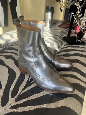Maison Margiela Silver Leather Boots Sz 9.5 • $289
