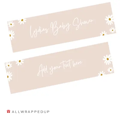 2 X  Flower Baby Shower Personalised Banners 1 Meter X 30cm Daisy Pink Party • £6.50