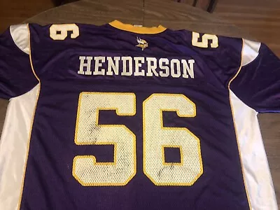 E.J. Henderson 56 Minnesota Vikings Linebacker 2XL XXL Purpke NFL Reebok Jersey • $44