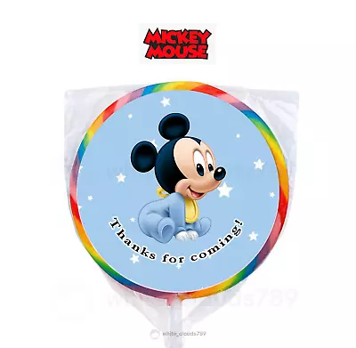 24 Custom Baby Mickey Mouse 1.67  Sticker Labels For Birthday Shower Party Favor • $3.75