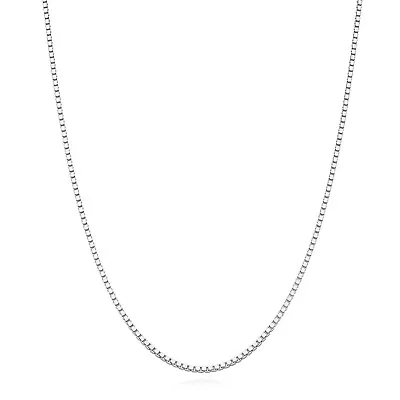 18K White Gold Over Sterling Silver 1.2mm Box Chain Necklace 16 -24  • $49.22