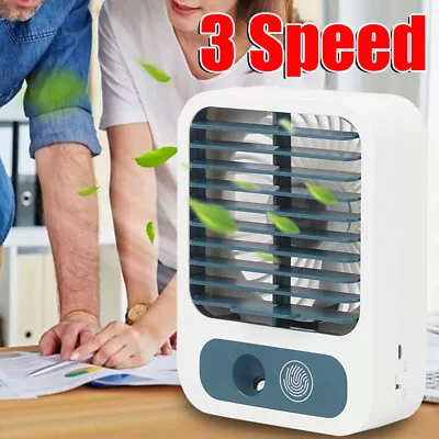 Mobile Air Conditioning Cooling Fan Air Cooler Personal Space Cooler 3 Speed UK • £13.95