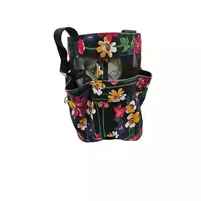 Vera Bradley Wildflower Garden Shower Caddy Black Floral NWT  • $19.99