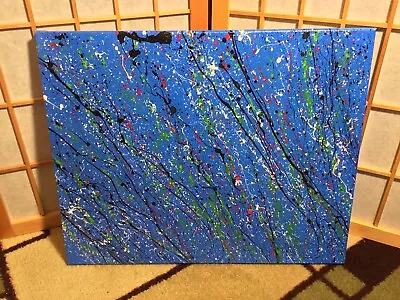 Jackson Pollock Style Painting 16  X 20  No. 238 Signed By Artist COA Issued • $225