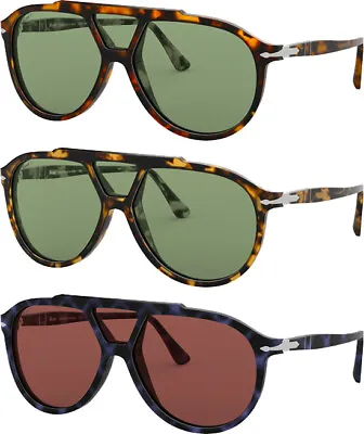$89.99 • Buy Persol Polarized Men's Pilot Sunglasses W/ Tempered Glass Lens PO3217SP - Italy