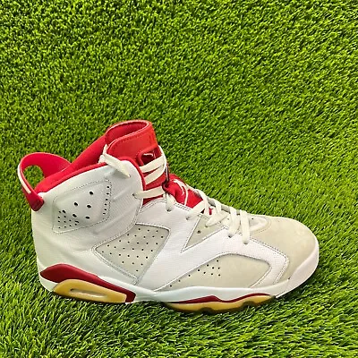 Nike Air Jordan 6 Retro Mens Size 11.5 White Athletic Shoes Sneakers 384664-113 • $79.99