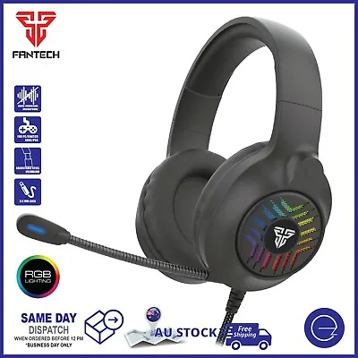 $49 • Buy Fantech Gaming Headset 3.5mm With Noise-Cancel Mic For PC Switch With Kitty Ears
