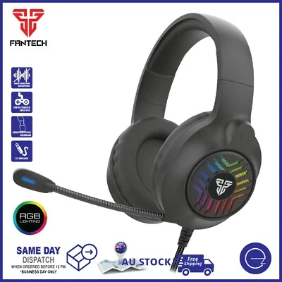 $49 • Buy Fantech Gaming Headset 3.5mm With Noise-Cancel Mic For PC Switch With Kitty Ears