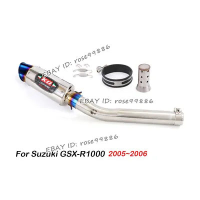 Slip On Exhaust Muffler Tail Tube + Mid Link Pipe For Suzuki GSX-R1000 2005~2006 • $122.40